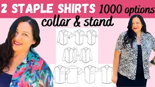 CUTE shirts 1000 options All in easy fit amp Ocean daze shirts Pattern Emporium Collar amp stand [upl. by Atoked]