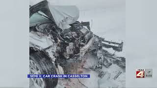 Casselton Fire crews warn drivers to slow down following crash involving semi [upl. by Sneve]