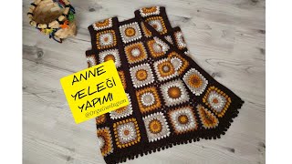 İp kesmeden kolay yelek yapımı ✨Kolay Yelek MOTİFLİ YELEK YAPIMI 🤎Anne yeleği🤎patterned vest making [upl. by Rattray]