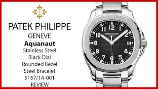 ▶ Patek Philippe Aquanaut Stainless Steel 408mm Black Dial Steel Bracelet 51671A001  REVIEW [upl. by Marba]