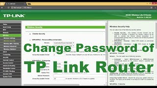 How to Change Password of TP Link WiFi Router Urdu  Hindi 2018 [upl. by Carolan]