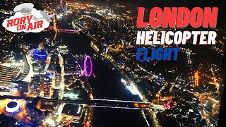 Flying over London amp Heathrow at night  R44 Helicopter with ATC audio [upl. by Conall]