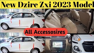 Maruti Dzire Zxi 2023 model Full Accessorieswith Price  Dzire Modified  Dzire BestAccessories in [upl. by Goodrich]