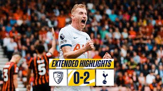 AFC BOURNEMOUTH 02 TOTTENHAM HOTSPUR  PREMIER LEAGUE EXTENDED HIGHLIGHTS [upl. by Laubin]