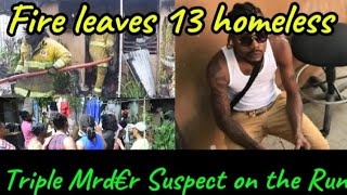 Watch Jamaica NewsJuly 10 2024  Fire leaves 13 homeless  Triple mvrd€r suspect on the runnews [upl. by Magnien]