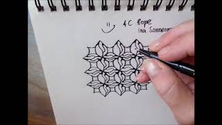 How to draw pattern 4C Rope in 2 ways [upl. by Lakin986]