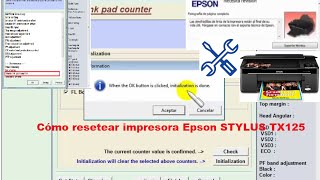 Cómo resetear impresora Epson STYLUS TX125 parte 2 [upl. by Ahsoek254]