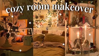 AESTHETIC ROOM MAKEOVER cozy bedroom transformation 🧸🕯pinterest inspired cleaning vlog [upl. by Licec]