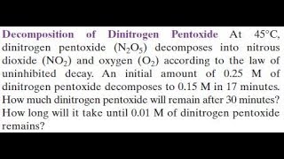 Decomposition of Dinitrogen Pentoxide at 45 C [upl. by Indira]