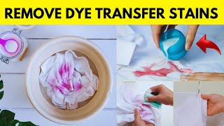 Vinegar Trick to Remove Dye Transfer Stains from White or Colored Clothes Without Bleach After Dryin [upl. by Ahsrav868]