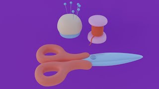 Scissors 3d illustration Blender 2 8 Modeling Timelapse [upl. by Oehsen]