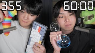 【ASMR】60分間で何種類のトリガーできる？  How many different triggers can we do in 60 minutes [upl. by Sallie143]