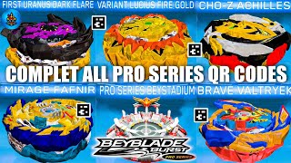 COMPLETE ALL PRO SERIES QR CODES BEYBLADE BURST APP  TOTAL BURST [upl. by Saville]