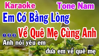 Em Có Bằng Lòng Về Quê Mẹ Cùng Anh Karaoke Tone Nam  Nhạc Sống  Nhật Dũng KB [upl. by Ahsym]