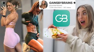 I Ate Like GAINS BY BRAINS For A Day With Meals From Her App [upl. by Moazami]