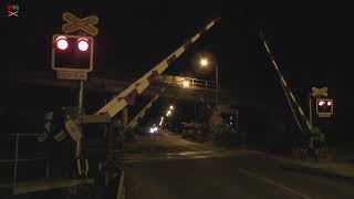 Železniční přejezd PrahaZličín 1 P2197  1672023 noc  Czech railroad crossing [upl. by Olshausen]