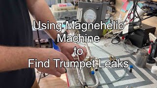 Using Magnehelic Machine to Find Trumpet Leaks band instrument repair [upl. by Irrehs]