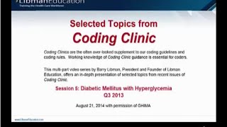 Coding Clinic Advice Diabetic Mellitus with Hyperglycemia Q3 2013 [upl. by Oaoj]