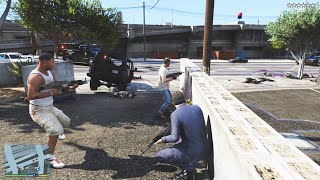 GTA 5  Michael Franklin and Trevor Ten Star Escape From Simeons Car Dealership 3 [upl. by Ajet528]