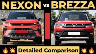 Nexon Facelift 2023 vs Brezza🔥Detailed ComparisonBrezza vs NexonDetailed Comparison hsdcars [upl. by Adnah]