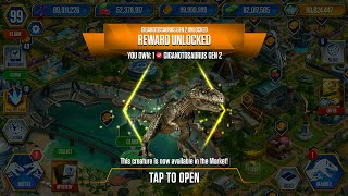 UNLOCK GIGANOTOSAURUS GEN 2 MAX 3 LEVEL 40  JURASSIC WORLD THE GAME [upl. by Sudhir979]