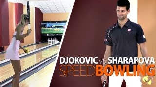 TennisVideo Djokovic vs Sharapova Bowling Battle Đokara вс Mašu [upl. by Calloway]