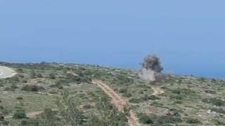 Mortar round 42 inch explosion slow motion [upl. by Shadow]