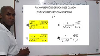 RACIONALIZACIÓN DE FRACCIONES CUANDO EL DENOMINADOR ES UN MONOMIO  2 [upl. by Ahsal765]