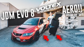 EVO 8 GETS VOLTEX CARBON FIBER REAR DIFFUSER amp SIDESKIRTS [upl. by Abocaj102]