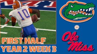 NCAA Football 14 Dynasty Week 3  Florida Gators vs Ole Miss Rebels 1st Half [upl. by Ardnosak]