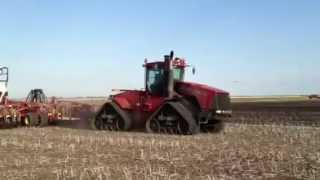 Bourgault 5710 drill and 6700 aircart seeding pulled with C [upl. by Broeder]