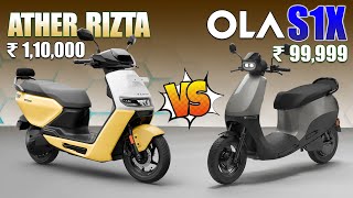 OLA S1X  4Kwh  Vs Ather Rizta Electric Scooter  Detailed Comparison Range Price Features [upl. by Allyn]