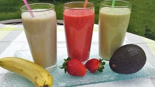 Trio de Milkshake  Banane Fraise Avocat recette rapide [upl. by Singhal]