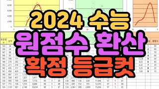 수시장인 2024 수능 채점결과 표준점수 원점수 확정 등급컷  2024 수능 국수영탐 표준점수를 원점수로 변환 등급컷 [upl. by Olette]