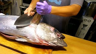 Yellowfin Tuna Cutting and Cuisine黃鰭鮪魚切割  Taiwanese Street Food [upl. by Akirdna]