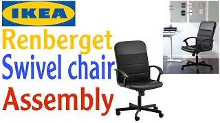 IKEA RENBERGET Swivel chair Bomstad black Assembly [upl. by Hctub213]