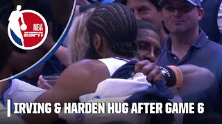 Kyrie Irving embraces James Harden after Mavs eliminate Clippers from playoffs  NBA on ESPN [upl. by Schoenfelder]