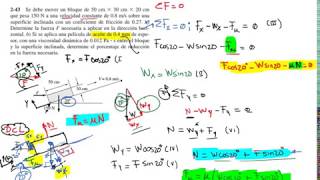 MECÁNCIA DE FLUIDOS Ejercicio 243 de viscosidad Cengel [upl. by Hgieloj]