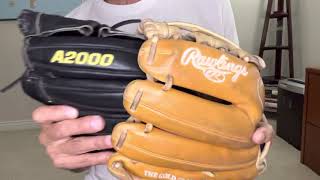 Rawlings Heart of the Hide HoH vs Wilson A2000 Baseball Gloves [upl. by Awad839]