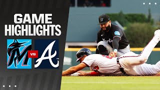 Marlins vs Braves Game Highlights 42424  MLB Highlights [upl. by Kuska]