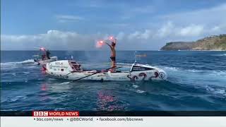 BBC World News  Youngest female to row solo across the Atlantic Ocean [upl. by Enitsua973]