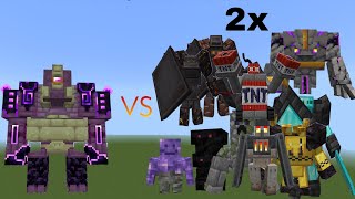 Ender Guardian vs Golemania Golems 2x  Minecraft Mob Battle [upl. by Solracnauj]