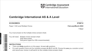 A Level CAIE Economics 970812fm24 Q1Q30 Detailed Explanation [upl. by Ahtael]