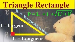 Propriétés et calcul du périmètre dun triangle rectangle  CM1 CM2 6ème 5ème [upl. by Eidod]