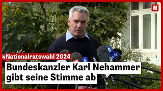 Bundeskanzler Karl Nehammer gibt seine Stimme ab [upl. by Aehta205]