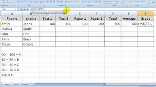 MS Excel the quotIFquot Function amp Letter Grades [upl. by Wadlinger]