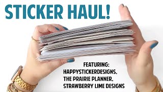 sticker haul new planner kits feat StrawberryLimeDesigns Prairie Planner HappyStickerDesigns [upl. by Tomas]