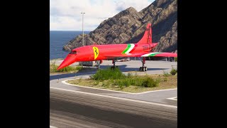 This is crazy Concorde Ferrari Hypersonic Aircraft takes off from short runway [upl. by Ynohtnanhoj643]