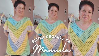 Bluza crosetata Manuela din fir Yarnart Flower Partea aIIa [upl. by Keemahs]