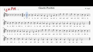 Giochi Proibiti  Flauto dolce  Note Spartito  Karaoke  Instrumental  Canto [upl. by Owen]